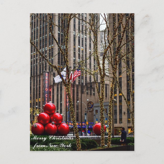 Cartes Pour Fêtes Annuelles Joyeux Noël de New York (Devant)