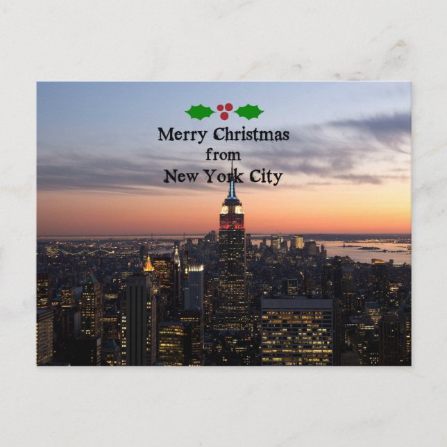 Cartes Pour Fêtes Annuelles Joyeux Noël de New York (Devant)