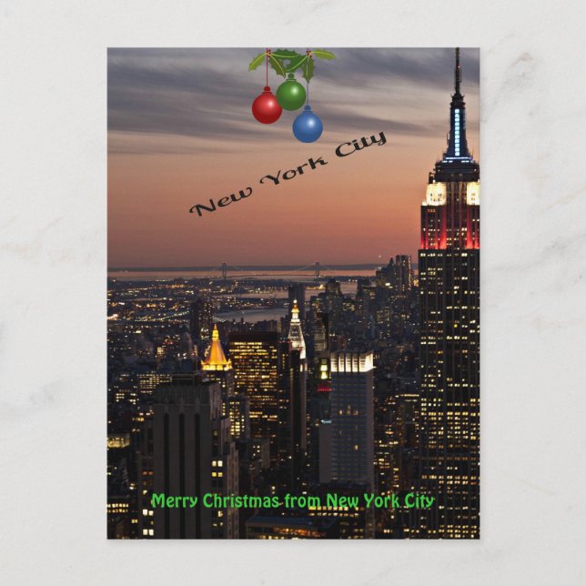 Cartes Pour Fêtes Annuelles Joyeux Noël de New York (Devant)