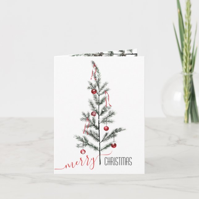 Cartes Pour Fêtes Annuelles Joyeux Noël de Noël de l'arbre à perruques (Devant)
