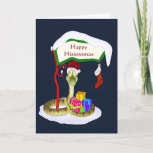 Cartes Pour Fêtes Annuelles Joyeux Noël de Noël de serpent drôle