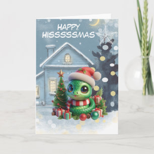 Cartes Pour Fêtes Annuelles Joyeux Noël de Noël de serpent drôle