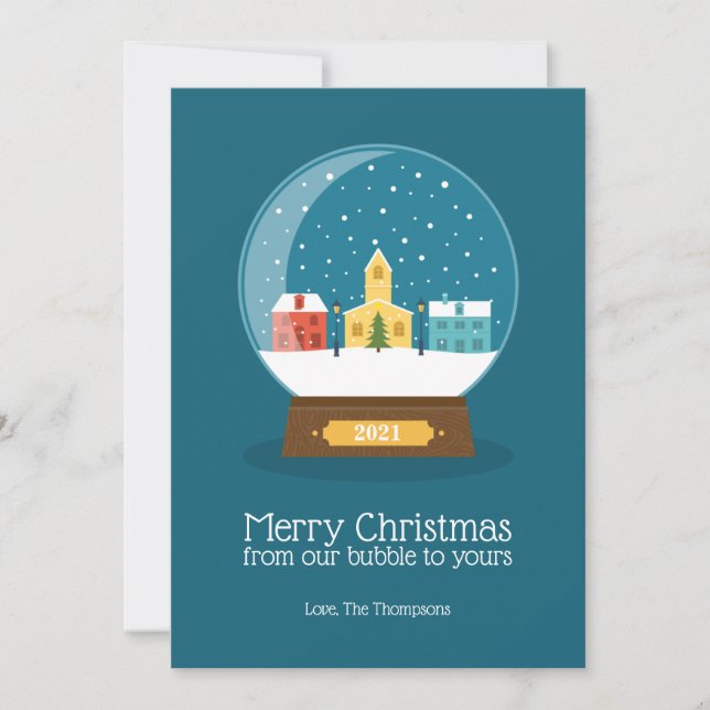 Cartes Pour Fêtes Annuelles Joyeux Noël de notre bulle de quarantaine Fêtes (Devant)