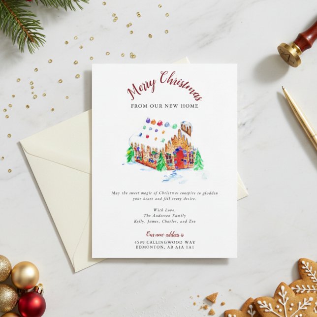 Cartes Pour Fêtes Annuelles Joyeux Noël de notre New Home Holiday Cute (Créateur téléchargé)