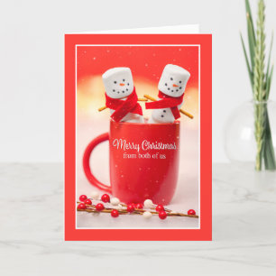 Cartes Pour Fêtes Annuelles Joyeux Noël de notre part à tous les deux, couple 