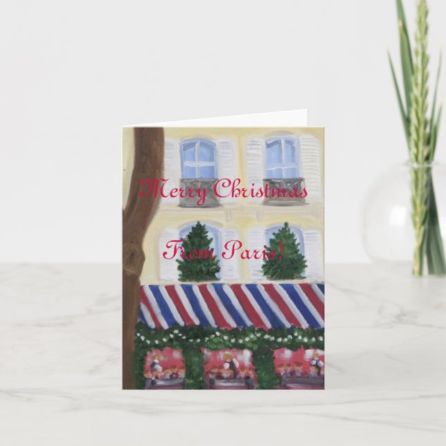 Cartes Pour Fêtes Annuelles Joyeux Noël de Paris (Devant)