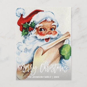 Cartes Pour Fêtes Annuelles Joyeux Noël de Père Noël Vintage personnalisé