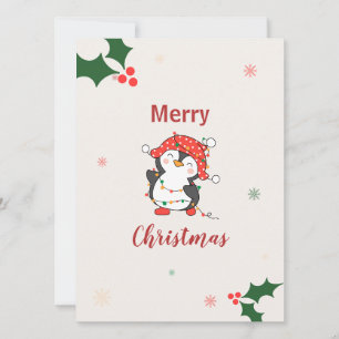 Cartes Pour Fêtes Annuelles Joyeux Noël de Pingouin mignon