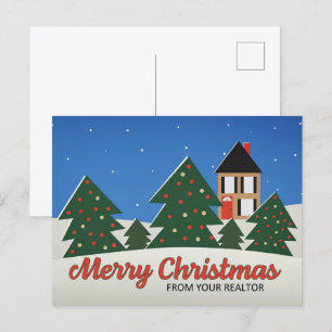 Cartes Pour Fêtes Annuelles Joyeux Noël De Realtor Arbres Décorés Avec