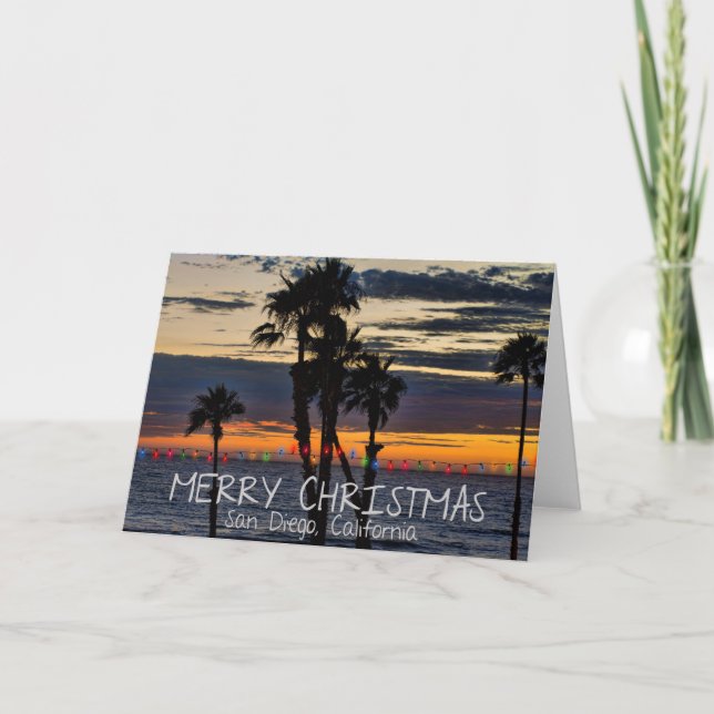 Cartes Pour Fêtes Annuelles Joyeux Noël de San Diego, la Californie (Devant)
