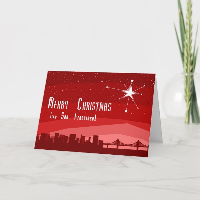 Cartes Pour Fêtes Annuelles Joyeux Noël de San Francsico (Devant)