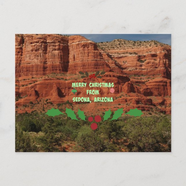 Cartes Pour Fêtes Annuelles Joyeux Noël de Sedona, Arizona (Devant)