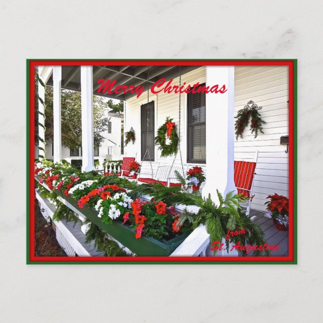 Cartes Pour Fêtes Annuelles Joyeux Noël de Sunny St Augustine Floride (Devant)