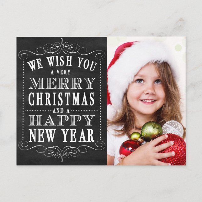 Cartes Pour Fêtes Annuelles Joyeux Noël de tableau, photo de bonne année (Devant)