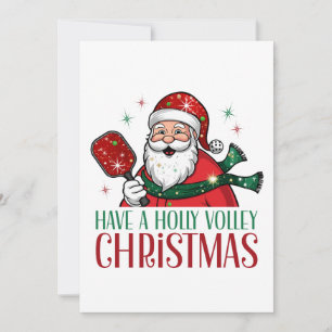 Cartes Pour Fêtes Annuelles Joyeux Noël de Volley de Holly Chanson Pickleball