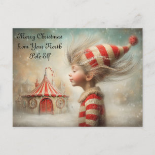 Cartes Pour Fêtes Annuelles Joyeux Noël de votre lutin du Pôle Nord Mignon