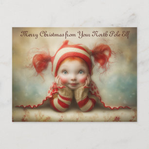 Cartes Pour Fêtes Annuelles Joyeux Noël de votre lutin du Pôle Nord Mignon