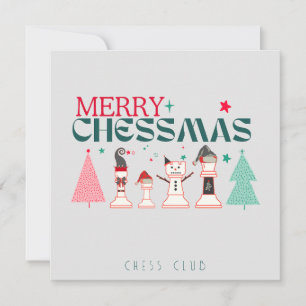Cartes Pour Fêtes Annuelles Joyeux Noël d'échecs personnalisé