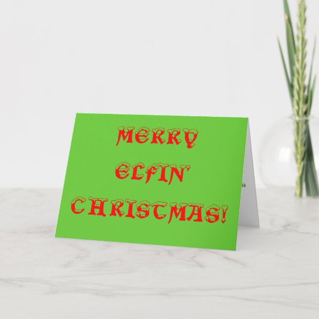 CARTES POUR FÊTES ANNUELLES JOYEUX NOËL D'ELFIN ! (Devant)