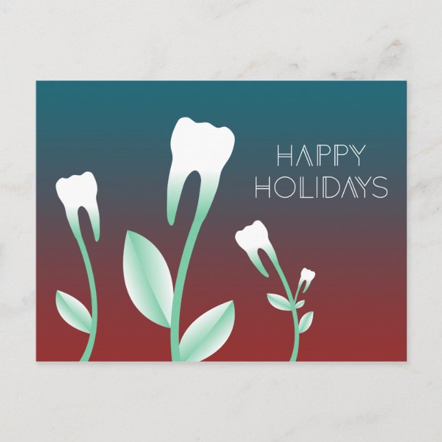 Cartes Pour Fêtes Annuelles JOYEUX NOËL dents fleuries (Devant)