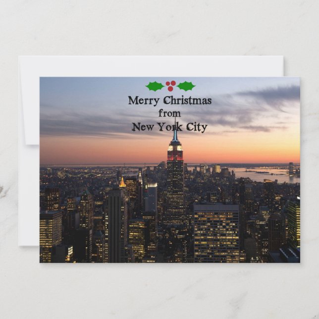 Cartes Pour Fêtes Annuelles Joyeux Noël depuis New York City (Devant)