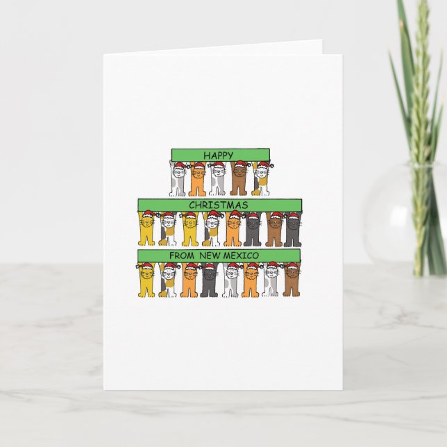 Cartes Pour Fêtes Annuelles Joyeux Noël des chats caricaturistes du Nouveau-Me (Devant)
