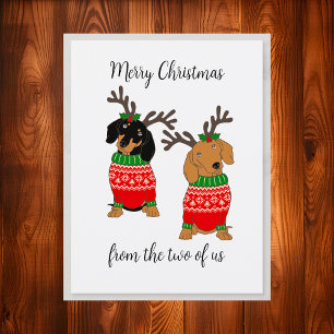 Cartes Pour Fêtes Annuelles Joyeux Noël Des Deux Dachshunds D'Us