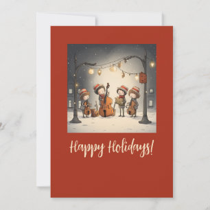Cartes Pour Fêtes Annuelles Joyeux Noël des musiciens de rue