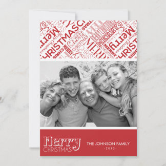 Cartes Pour Fêtes Annuelles Joyeux Noël Design de texte 5x7 Flat Card