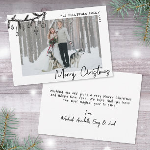 Cartes Pour Fêtes Annuelles Joyeux Noël Dessiné à la Main avec Fantaisie