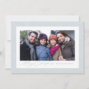 Cartes Pour Fêtes Annuelles Joyeux Noël deux cadre photo neige simple