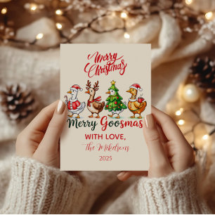 Cartes Pour Fêtes Annuelles Joyeux Noël d'oies drôle