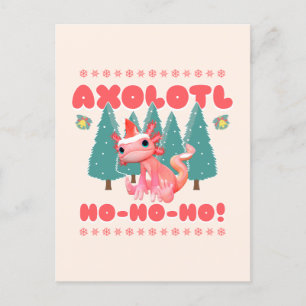 Cartes Pour Fêtes Annuelles Joyeux Noël drôle Axolotl Ho-Ho-Ho!