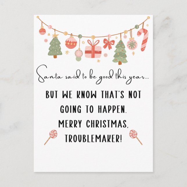 Cartes Pour Fêtes Annuelles Joyeux Noël Drôle Citations Pour Les Amis (Devant)