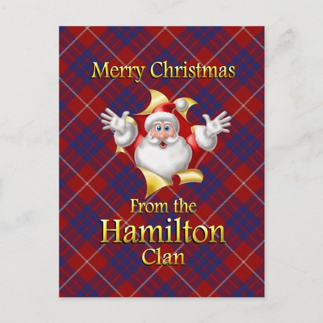 Cartes Pour Fêtes Annuelles Joyeux Noël du clan Hamilton (Devant)
