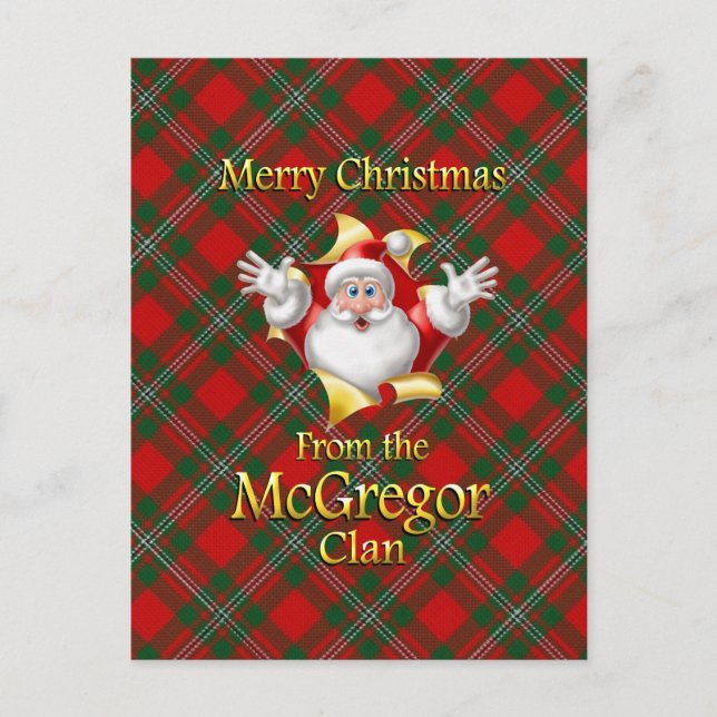 Cartes Pour Fêtes Annuelles Joyeux Noël du clan McGregor (Devant)