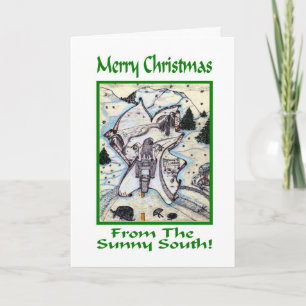 Cartes Pour Fêtes Annuelles Joyeux Noël du cycliste du sud ensoleillé Greetin