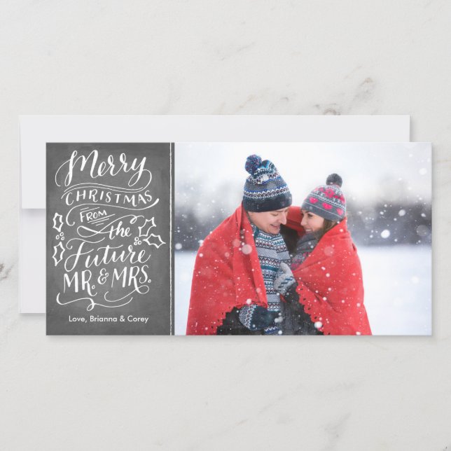 Cartes Pour Fêtes Annuelles Joyeux Noël du futur M. et Mme (Devant)