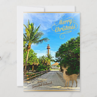 Cartes Pour Fêtes Annuelles Joyeux Noël du phare FL de Sanibel Island