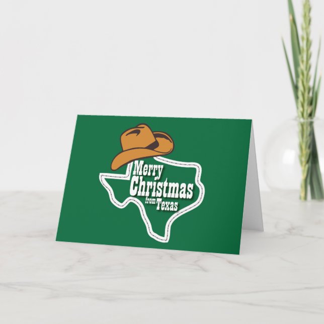 Cartes Pour Fêtes Annuelles Joyeux Noël du Texas (Devant)