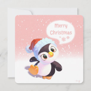 Cartes Pour Fêtes Annuelles Joyeux Noël d'un mignon petit pingouin