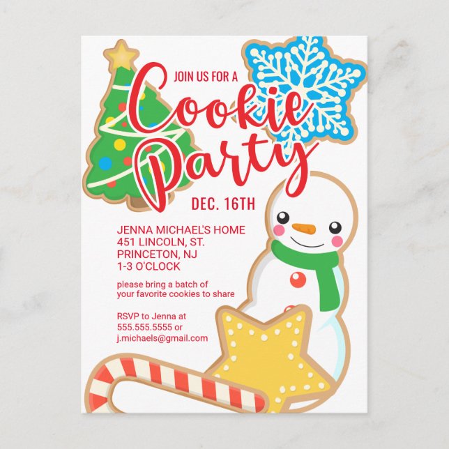 Cartes Pour Fêtes Annuelles Joyeux Noël | Échange de cookies du Père Noël (Devant)