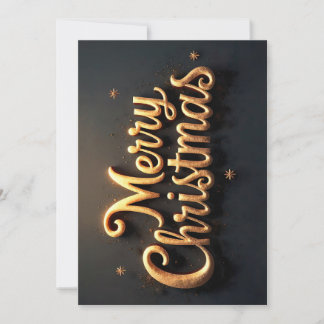 Cartes Pour Fêtes Annuelles "Joyeux Noël"  écriture dorée en anglais