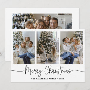 Cartes Pour Fêtes Annuelles Joyeux Noël Écriture Minimaliste Élégante Photo