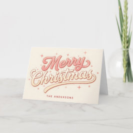 Cartes Pour Fêtes Annuelles Joyeux Noël écriture rose givré