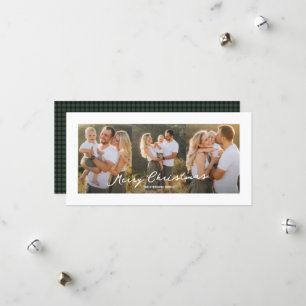 Cartes Pour Fêtes Annuelles Joyeux Noël écriture rustique trois photos