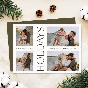 Cartes Pour Fêtes Annuelles Joyeux Noël  Élégant Collage de quatre photos