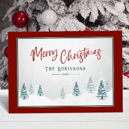 Cartes Pour Fêtes Annuelles Joyeux Noël Elégant Pays Hiver Art Scène
