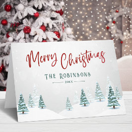 Cartes Pour Fêtes Annuelles Joyeux Noël élégant rustique Country Winter Tree