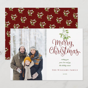 Cartes Pour Fêtes Annuelles Joyeux Noël Élégant S Gui Famille Photo